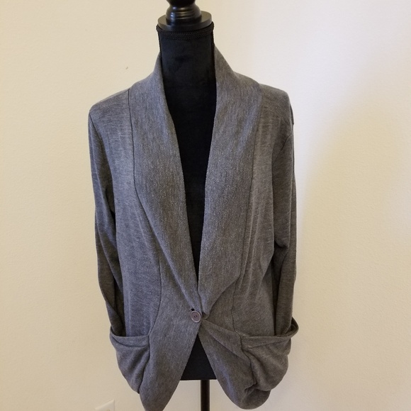 Jackets & Blazers - Grey Single Button Sweater